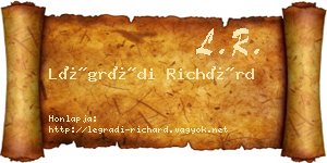Légrádi Richárd névjegykártya